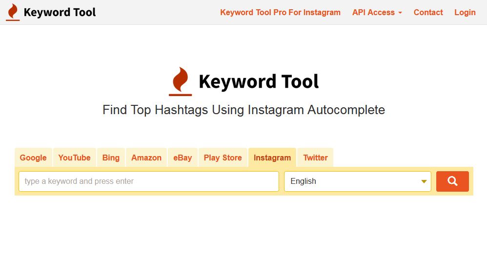 keyword tool homepage screenshot