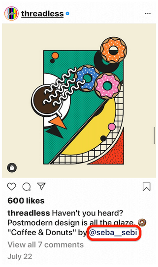 instagram mention example